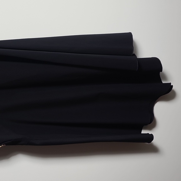 DEREK LAM 10 CROSBY Solid Black One Shoulder Asymmetrical Midi Dress Size 4 - Picture 12 of 16